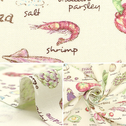 [5부터 시작하는 수량] 천・원단 "10 번 캔버스 레시피 패턴 KTS6845-A" COTTON KOBAYASHI