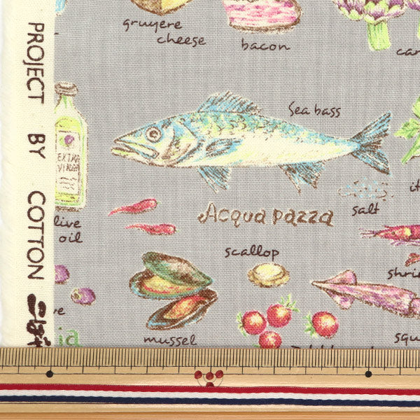 [Menge ab 5] Stoff "Leinwand Nr. 10 Rezeptmuster KTS6845-B" COTTON KOBAYASHI