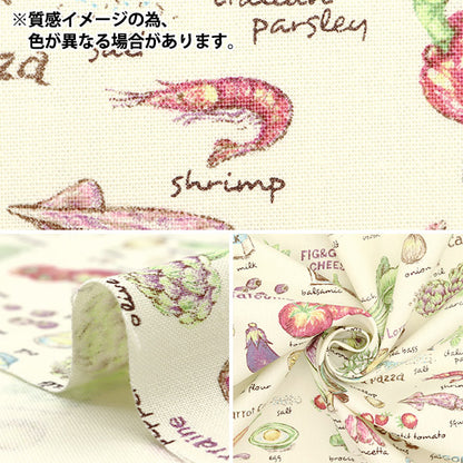 [Menge ab 5] Stoff "Leinwand Nr. 10 Rezeptmuster KTS6845-B" COTTON KOBAYASHI