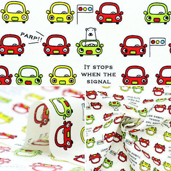 [Quantità da 5] Tessuto "Automobile Broad Polar Bear bianca KTS6839-A" COTTON KOBAYASHI