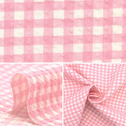 [Quantity from 5] Fabric "Ripple Gingham Check Pattern Pink KTS6853-A" COTTON KOBAYASHI