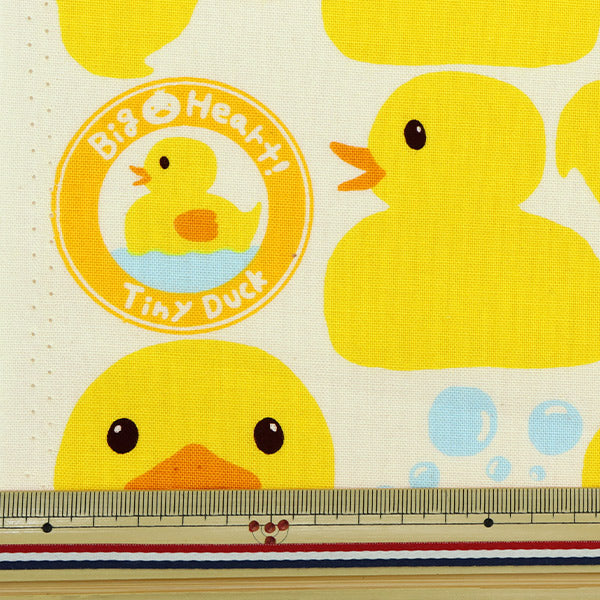 【数量5から】 生地 『コットンキャンバス Tiny Duck ホワイト KTS-6912-A』 COTTON KOBAYASHI コットンこばやし 小林繊維