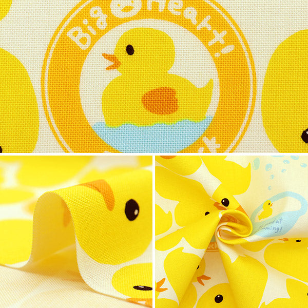 【数量5から】 生地 『コットンキャンバス Tiny Duck ホワイト KTS-6912-A』 COTTON KOBAYASHI コットンこばやし 小林繊維