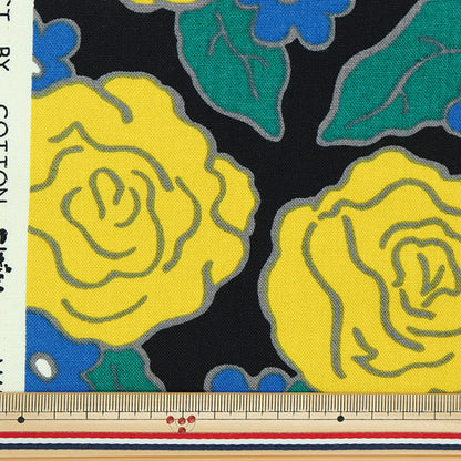 【数量5から】 生地 『う早この布 10番キャンバス アフリカのバラ イエロー UP5822-C』 COTTON KOBAYASHI コットンこばやし 小林繊維