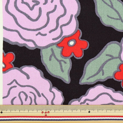 【数量5から】 生地 『う早この布 10番キャンバス アフリカのバラ パープル UP5822-D』 COTTON KOBAYASHI コットンこばやし 小林繊維