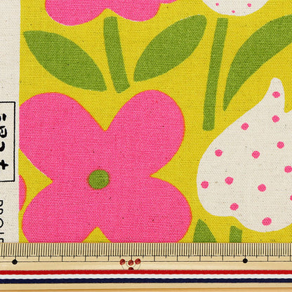 【数量5から】 生地 『う早この布 綿麻キャンバス キプロス ピンク×イエロー UP5825-E』 COTTON KOBAYASHI コットンこばやし 小林繊維