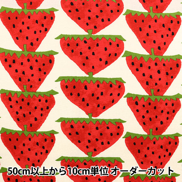 【数量5から】 生地 『う早この布 10番キャンバス いちご UP5859-A』 COTTON KOBAYASHI コットンこばやし 小林繊維