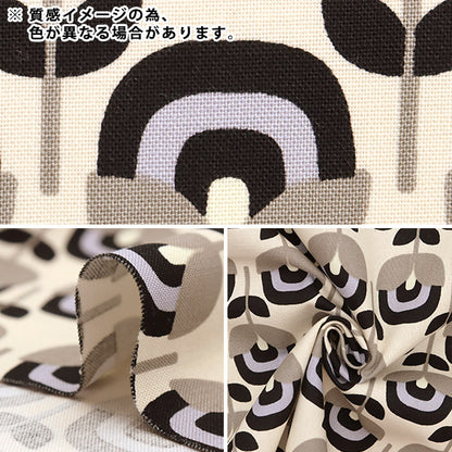 【数量5から】 生地 『コットンキャンバス レトロフラワー 黒 KTS6919-B』 COTTON KOBAYASHI コットンこばやし 小林繊維