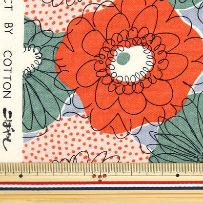 [Quantity from 5] Fabric “Uhayako Cloth No. 10 Canvas Red Scrunchie UP5870-D" COTTON KOBAYASHI