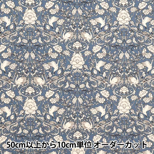 [5부터 시작하는 수량] 천・원단 "넓은" 꽃무늬 블루 KTS6955-E" 면 코바 야쉬 코튼코바야시 섬유