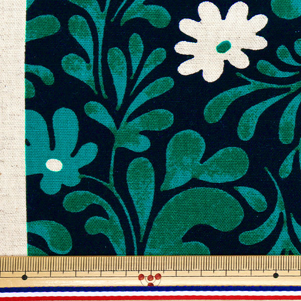 [Quantity starting from 5] Fabric "Usako Cloth Cotton Linen Canvas Plant Black UP5875-D" COTTON KOBAYASHI