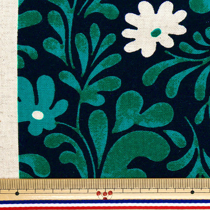 [Quantity starting from 5] Fabric "Usako Cloth Cotton Linen Canvas Plant Black UP5875-D" COTTON KOBAYASHI