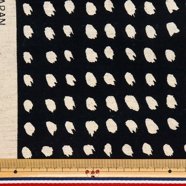 [Количество, начиная с 5] Ткань "Ткань USAKO, хлопок, белье-холст, точечный рисунок, черный, UP5884-C" COTTON KOBAYASHI