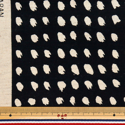 [Количество, начиная с 5] Ткань "Ткань USAKO, хлопок, белье-холст, точечный рисунок, черный, UP5884-C" COTTON KOBAYASHI