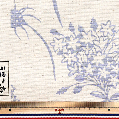 [Quantité à partir de 5] Tissu "Toile en coton usako toile de lin fleur de l'ombre kinari x bleu up5886-b" COTTON KOBAYASHI
