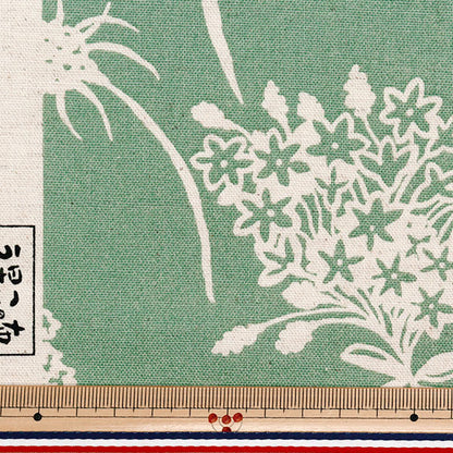 [Menge ab 5] Stoff "Usako-Stoff, Baumwolle, Leinwand, Schattenblume, grün bis 5886-e" COTTON KOBAYASHI