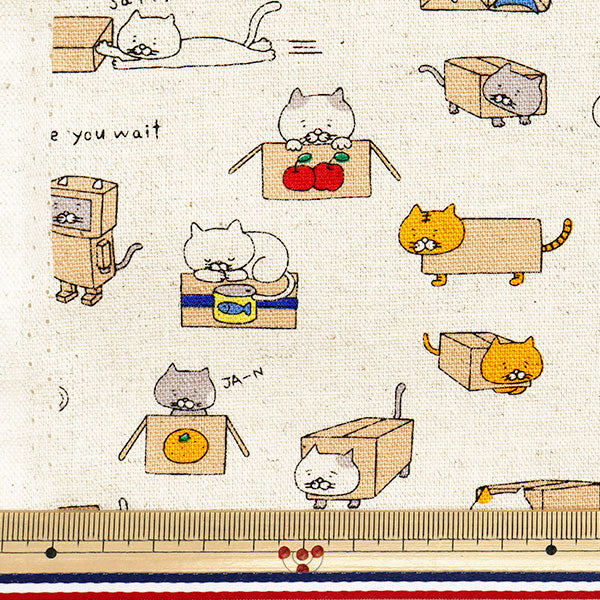[Quantità a partire da 5] Tessuto "CAT CAT CAT CAT KINARI KTS6970-A" COTTON KOBAYASHI