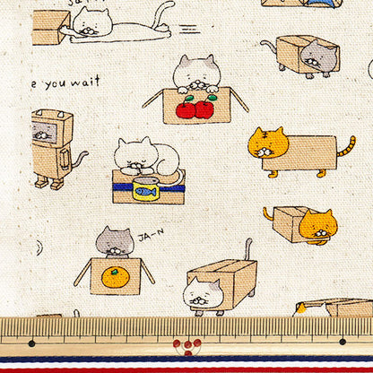 [Quantità a partire da 5] Tessuto "CAT CAT CAT CAT KINARI KTS6970-A" COTTON KOBAYASHI