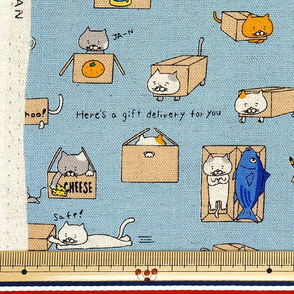 [Quantité à partir de 5] Tissu "Carteau en toile en lin en coton chat kts6970-b" COTTON KOBAYASHI