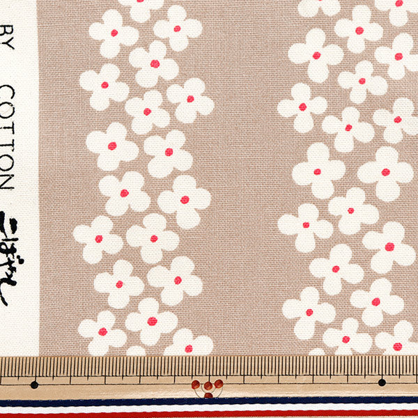 [Quantité à partir de 5] Tissu "Fabric USAKO, toile n ° 10, rayures d'hortensia, Greige UP5896-B" COTTON KOBAYASHI