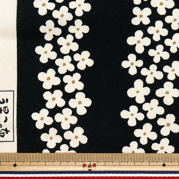 [Cantidad a partir de 5] Tela "USAKO TAPA No. 10 Canvas Hydrangea Stripe Black Up5896-G" COTTON KOBAYASHI