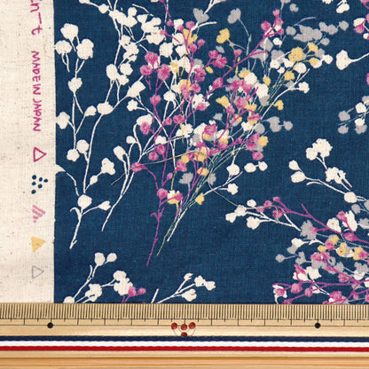 [Quantité à partir de 5] Tissu "Linon de coton moment momen-tsiège Gypsophila Navy 148-1857-K-5"