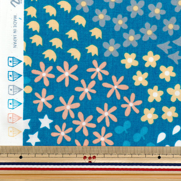 [Quantité à partir de 5] Tissu "Nina tissu à armure toile Sofrey transformé Kukka Taruha Blue 148-1236-G3"