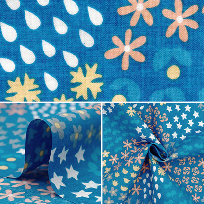 [Quantité à partir de 5] Tissu "Nina tissu à armure toile Sofrey transformé Kukka Taruha Blue 148-1236-G3"