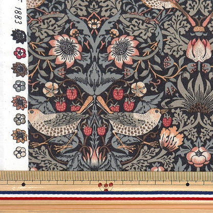 [Quantity starting from 5] Fabric "MODA Best of Morris Sheeting Strawberry Thief Charcoal 33490-42"