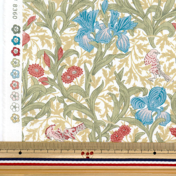 [Quantité à partir de 5] Tissu "Moda Best of Morris siège Iris Off-White 8360-61"