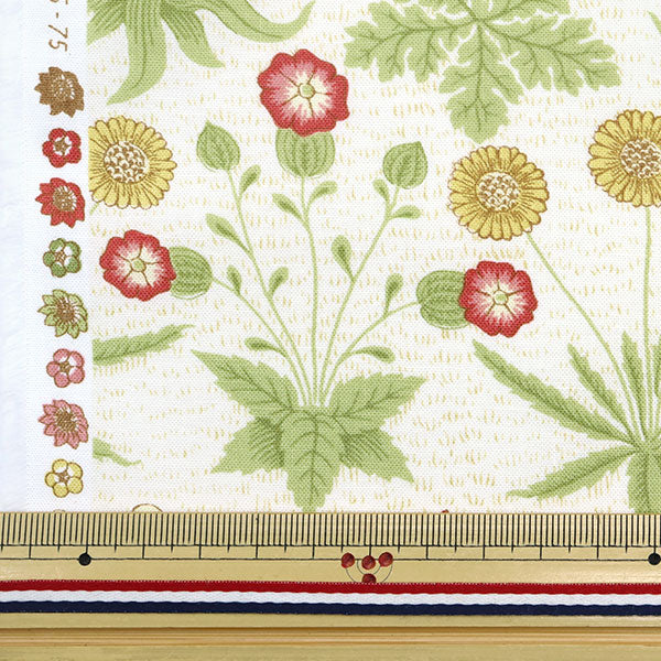 【수량 5부터】 천・원단 "MODA BEST OF MORRIS 베스트 오브 모리스 시팅 원단 데이지 아이보리 33493-11』