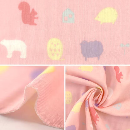 【数量5から】 生地 『kippis(キッピス) Wガーゼ(ダブルガーゼ)プリント 動物たち KPW-40A』