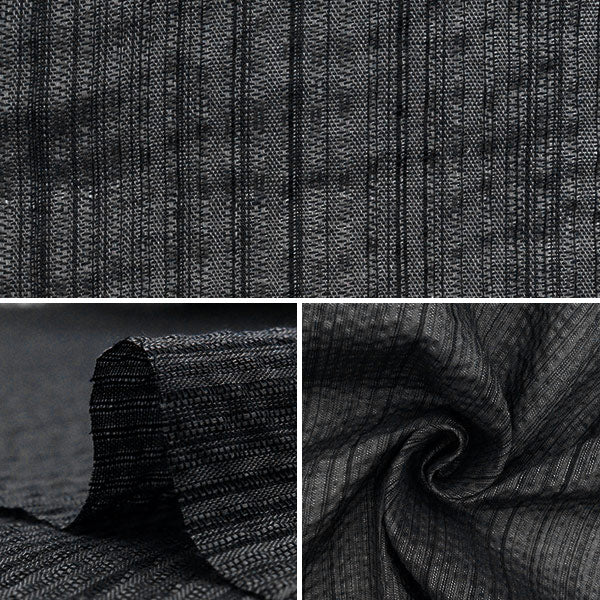 [Quantity starting from 5] Fabric "Shijira weave Dark gray x black NOS-017-26"