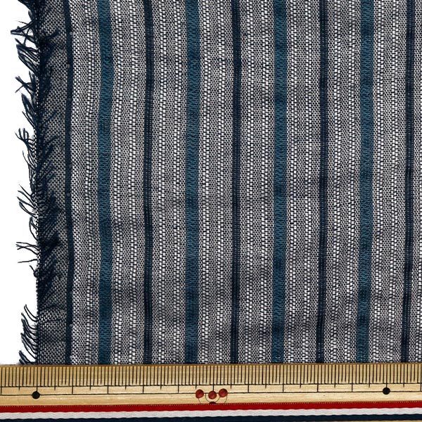 [Quantity starting from 5] Fabric "Shijira weave White x Blue Navy NOS-017-28"