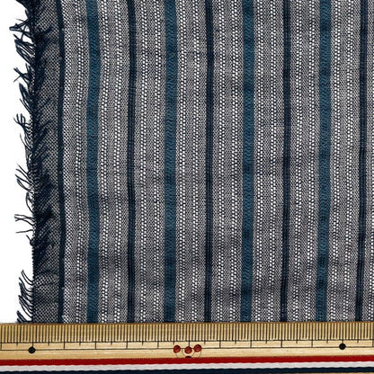 [Quantity starting from 5] Fabric "Shijira weave White x Blue Navy NOS-017-28"