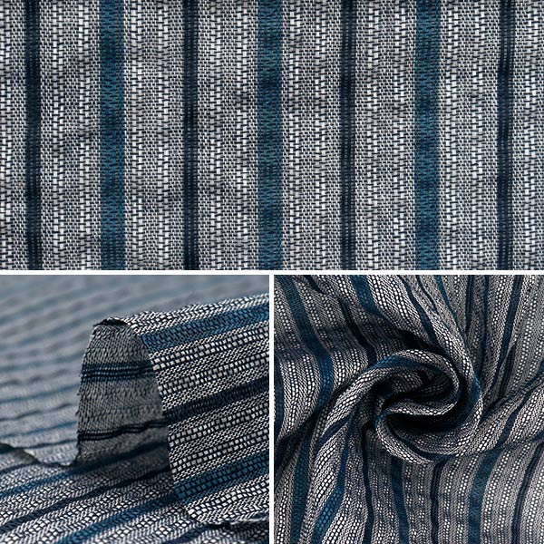 [Quantity starting from 5] Fabric "Shijira weave White x Blue Navy NOS-017-28"