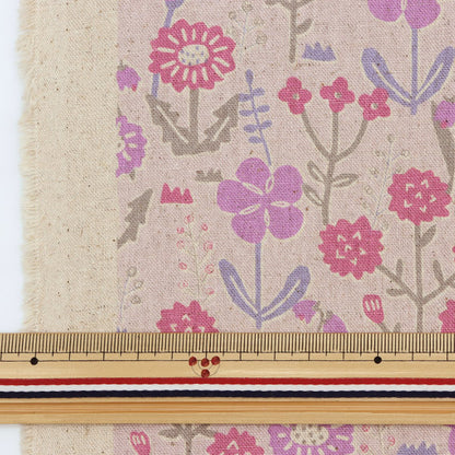 [Quantité à partir de 5] Tissu "Toile en lin en coton Picnic lavande 850366-2-3"