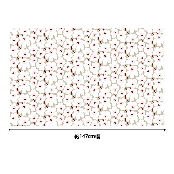 [Quantité à partir de 5] Tissu "Marimekko Mini Unikko Japan Limited Beige x White 066475-119"