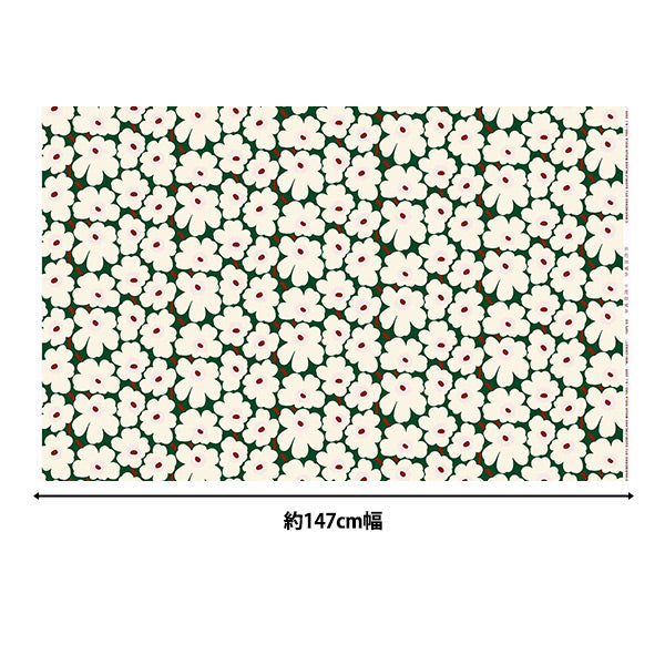 [Quantità a partire da 5] Tessuto "Marimekko Mini Unikko Japan Limited Green 066475-613"