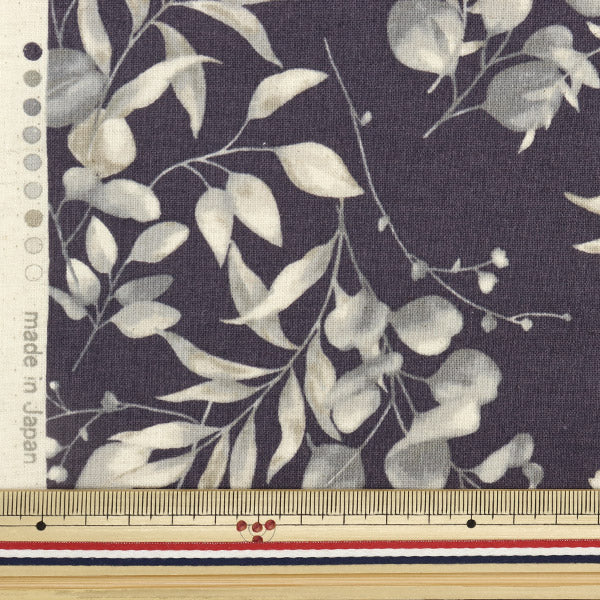 [Quantità a partire da 5] Tessuto "Cotone e lino"fogli Pattern floreale verde 99203-1c"