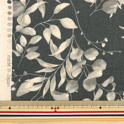 【数量5から】 生地 『綿麻シーチング 花柄 ダークグレー 99203-1E』