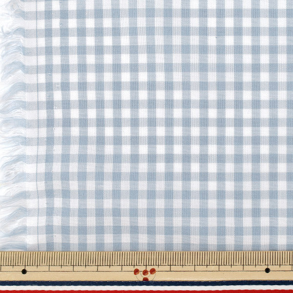 [Quantity from 5] Fabric “Year dyed gingham check dusty blue 25GINM-DBL"