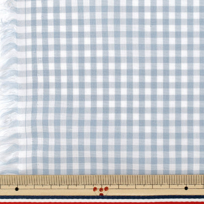 [Quantity from 5] Fabric “Year dyed gingham check dusty blue 25GINM-DBL"