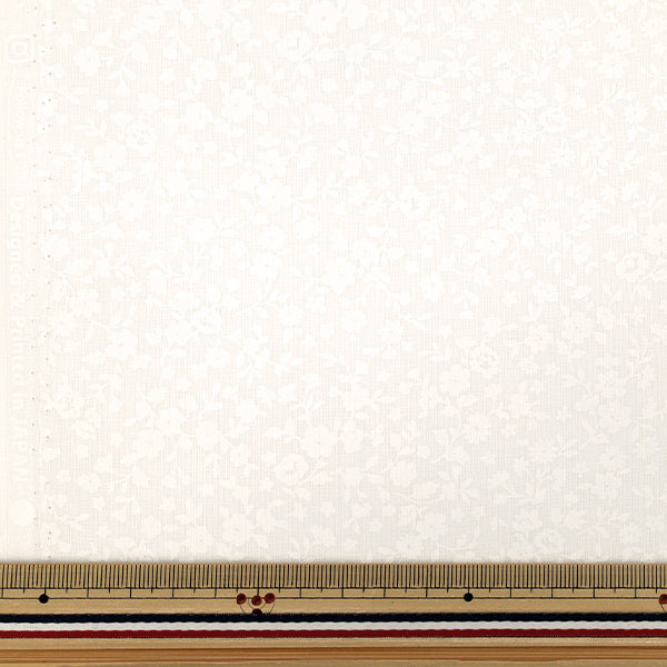 [Cantidad desde 5] Tela "tela de tejido liso Lacado blanco floral blanco YZ4800-2A”