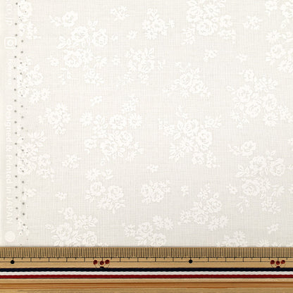 [Quantité à partir de 5] Tissu "tissu à armure toile Fleur laquée blanche gris clair YZ4800-3C”