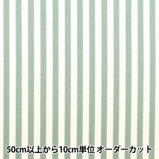 【数量5から】 生地 『20ツイル ストライプ 中 セージ 88610-3-64』
