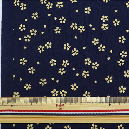 [De la quantité 5] Tissu 『siège Motif japonais boiteux fleurs bleu foncé 88337-1-4"