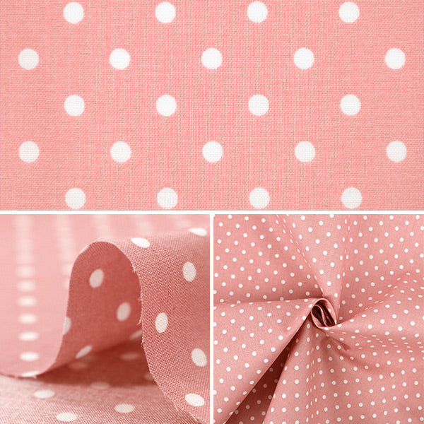 [Quantité à partir de 5] Tissu 『tissu à armure toile Mini pois rose SQMDOT-PK"