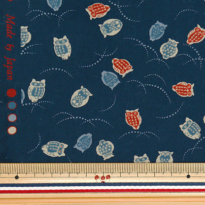 [Quantité à partir de 5] Tissu 『siège Japonais Owl Navy 88227-5-4"