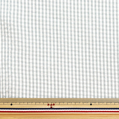 【数量5から】 生地 『サッカーギンガム グレー SUC-GIN-1GY』